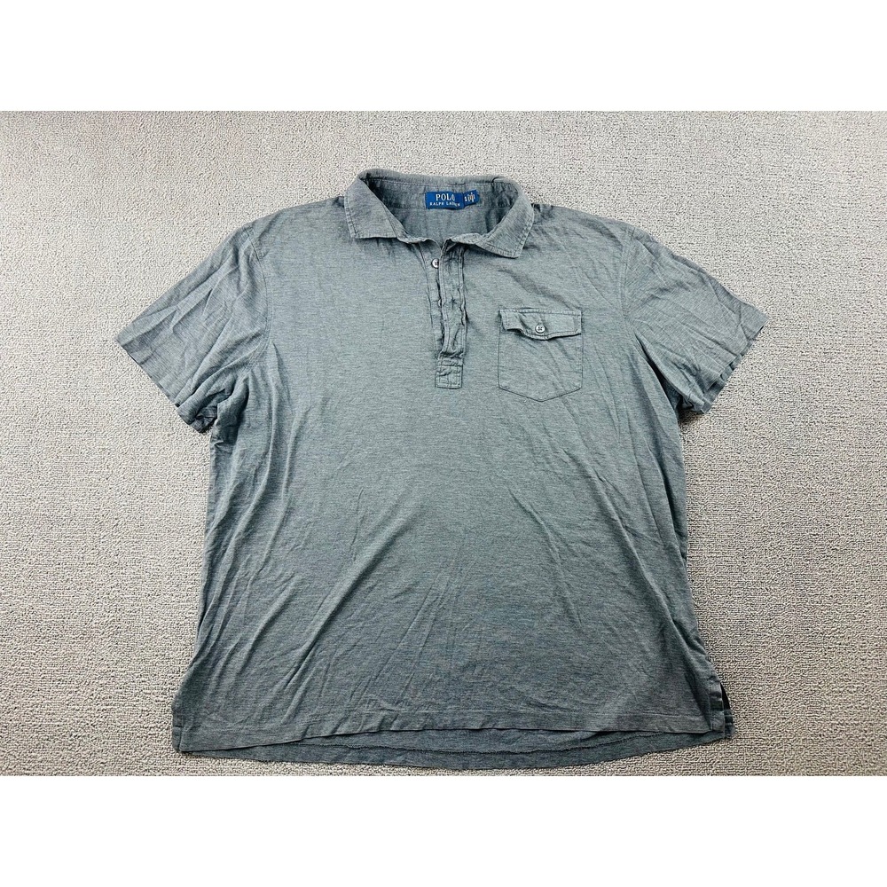 Polo Ralph Lauren Polo Shirt Men XL Gray Classic 100% Cotton Prep Golf Workwear